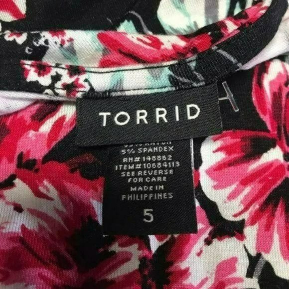 Torrid Floral Swing Cami Black and Pink, 5X New with Tag - Picture 3 of 7